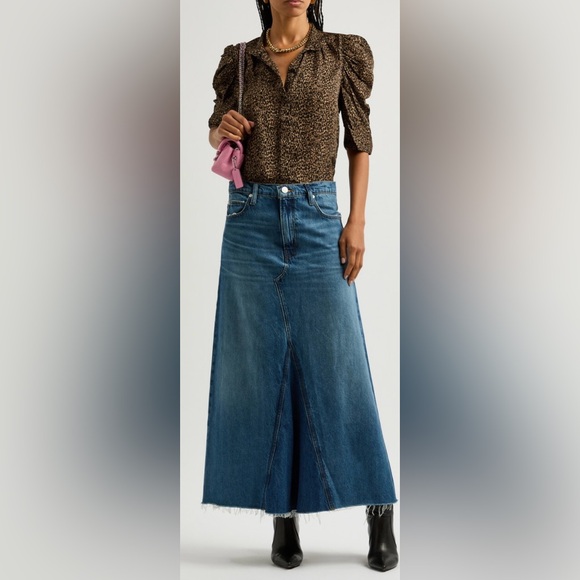 Frame Gillian Leopard-Print Silk Chiffon Blouse Size Medium (6-8) - Picture 15 of 16